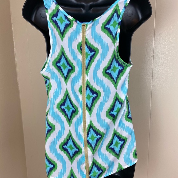 Macbeth Collection Green & Blue Geometric Tank - Picture 3 of 8